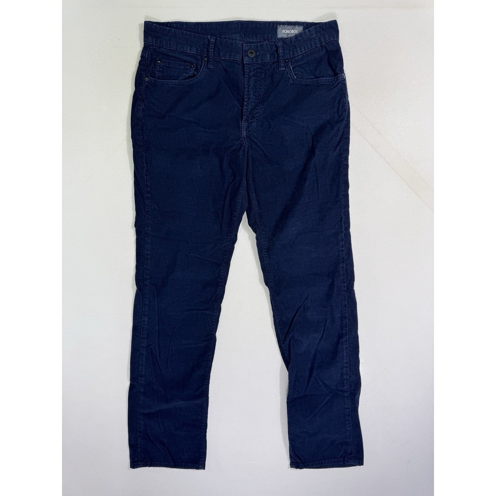 Bonobos Straight Fit Navy Blue Corduroy Pants Men's 32x32 (32x31.5) Stretch City